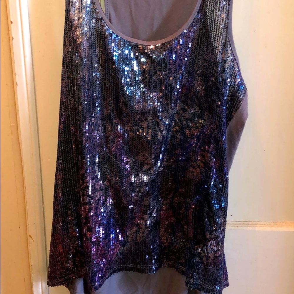 NWOT sequin racer back tank top